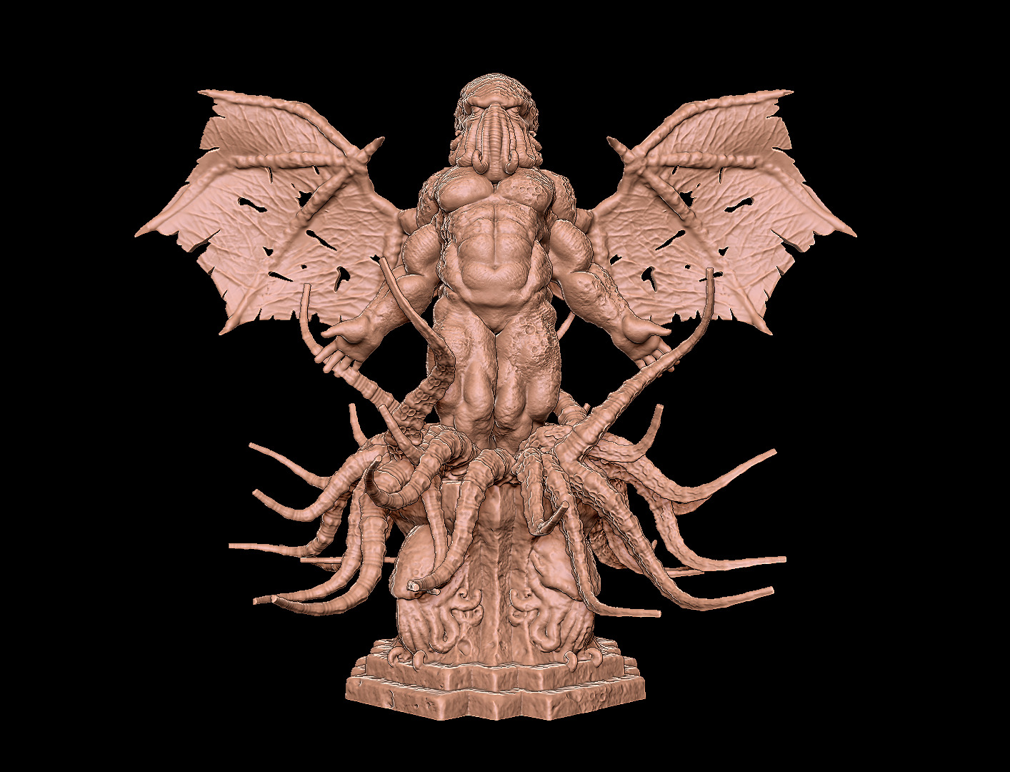 CTHULHU - ANCIENT ONE STATUE - ELDRITCH FIGURE FOR 3D PRINTING 3D print model_25