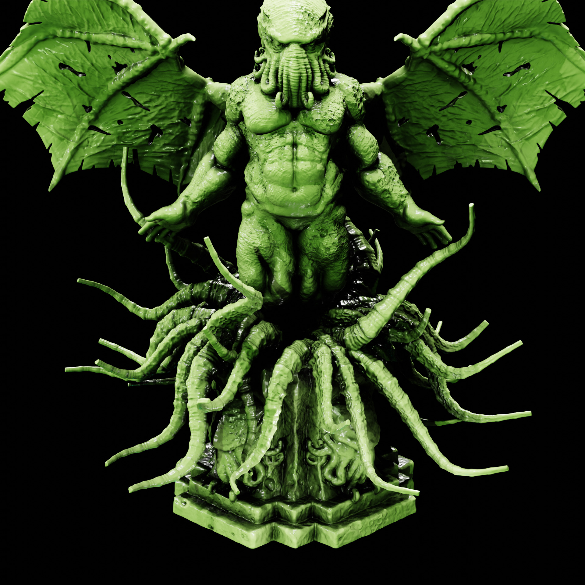 CTHULHU - ANCIENT ONE STATUE - ELDRITCH FIGURE FOR 3D PRINTING 3D print model_7
