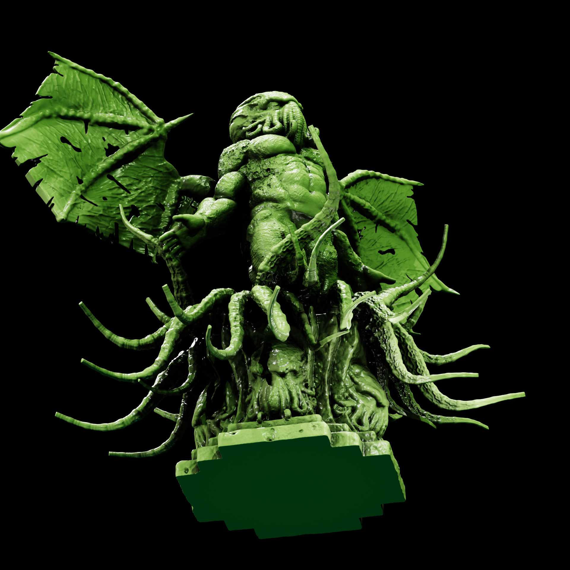 CTHULHU - ANCIENT ONE STATUE - ELDRITCH FIGURE FOR 3D PRINTING 3D print model_13