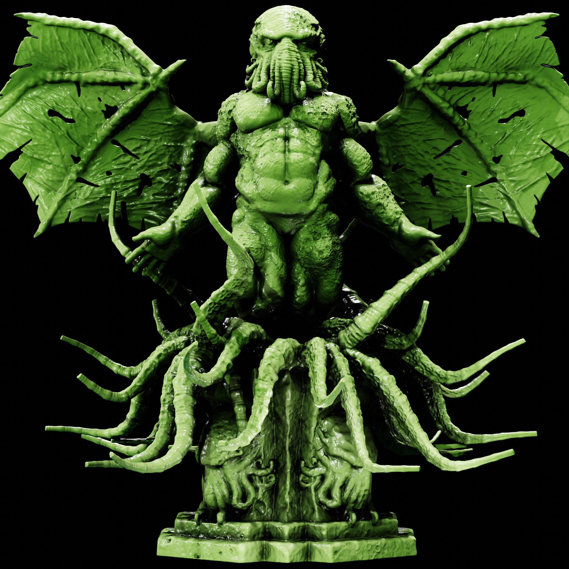 CTHULHU - ANCIENT ONE STATUE - ELDRITCH FIGURE FOR 3D PRINTING 3D print model_1