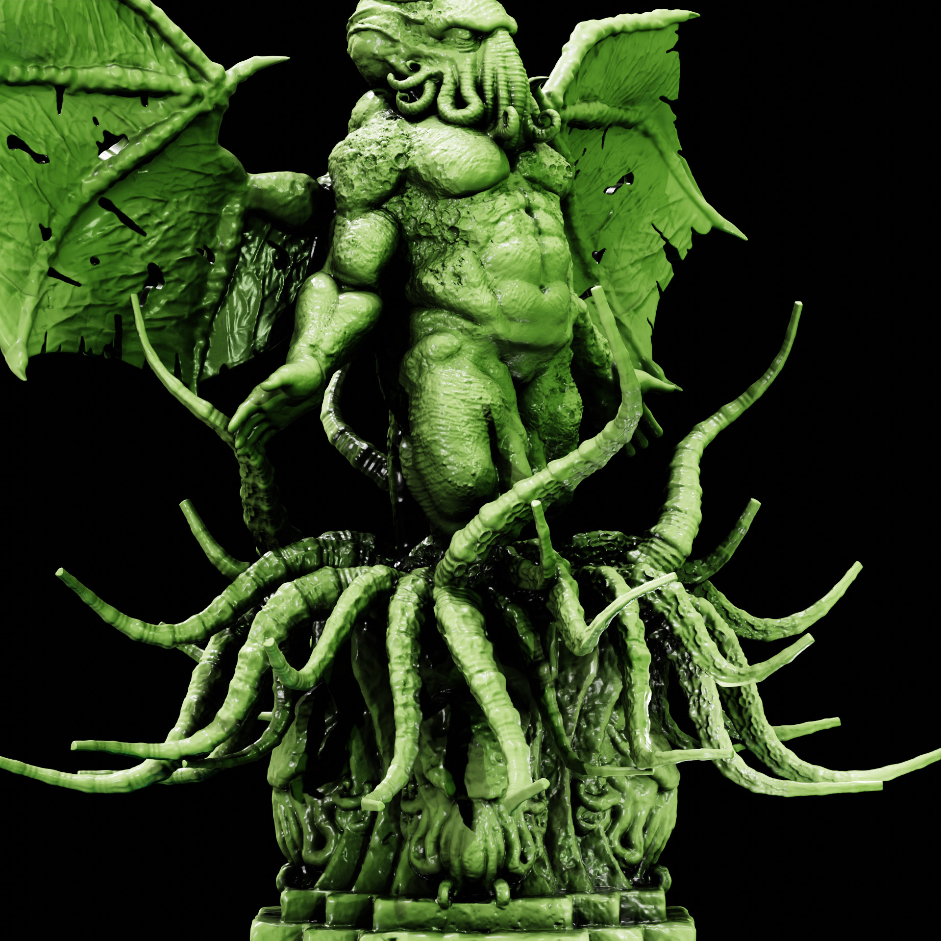 CTHULHU - ANCIENT ONE STATUE - ELDRITCH FIGURE FOR 3D PRINTING 3D print model_5