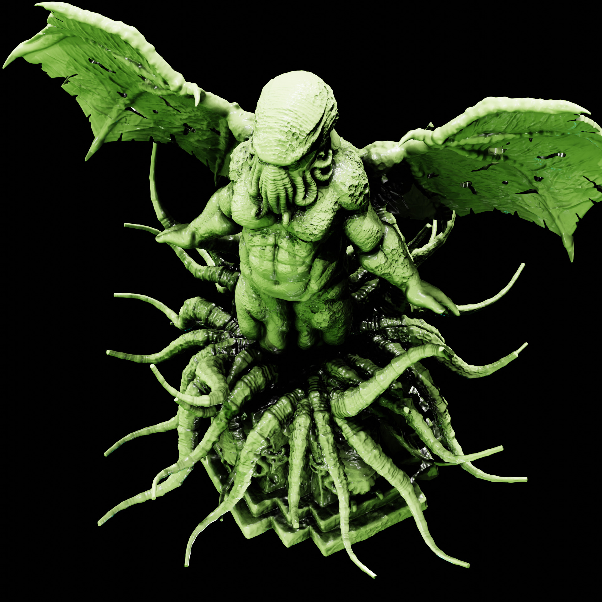 CTHULHU - ANCIENT ONE STATUE - ELDRITCH FIGURE FOR 3D PRINTING 3D print model_18