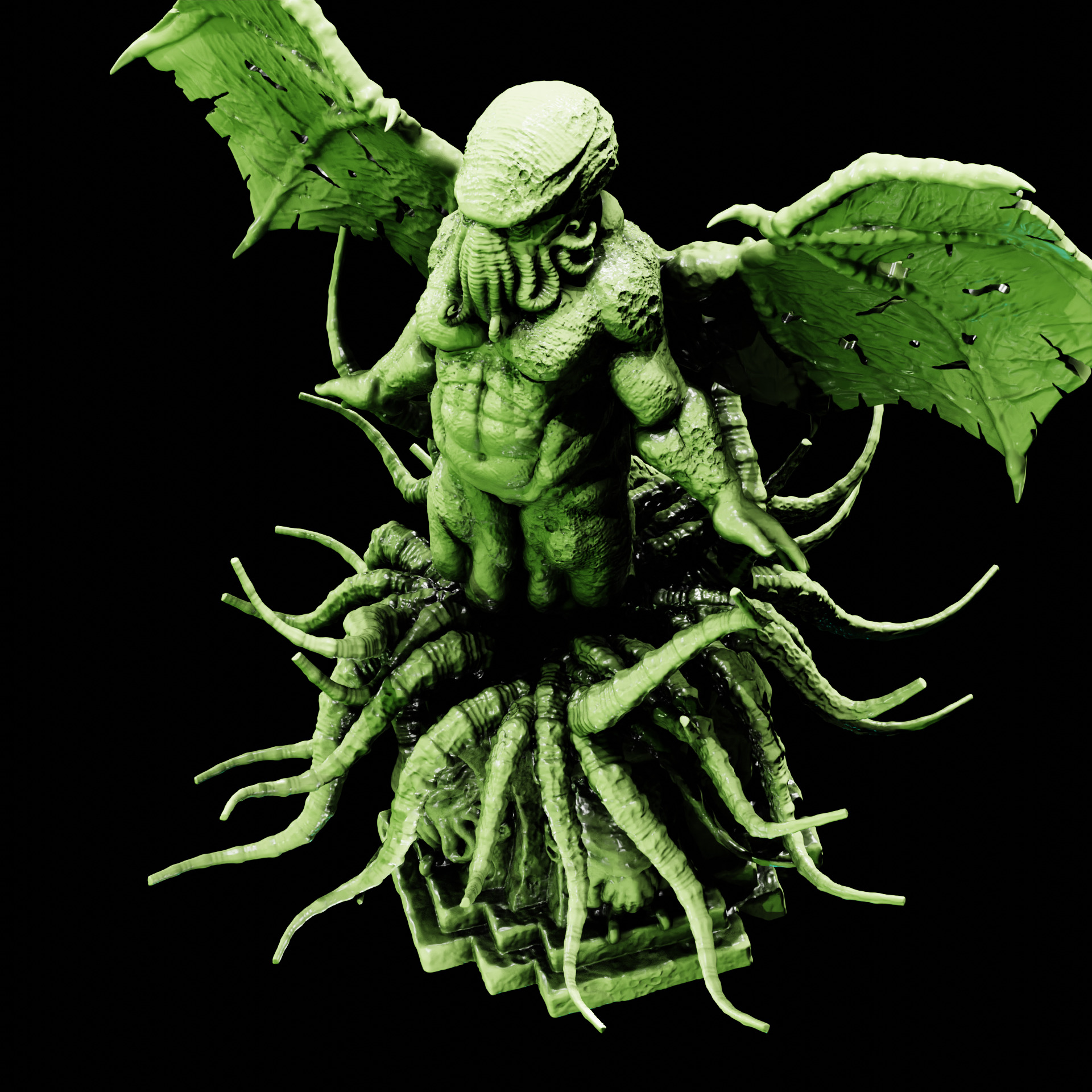 CTHULHU - ANCIENT ONE STATUE - ELDRITCH FIGURE FOR 3D PRINTING 3D print model_9