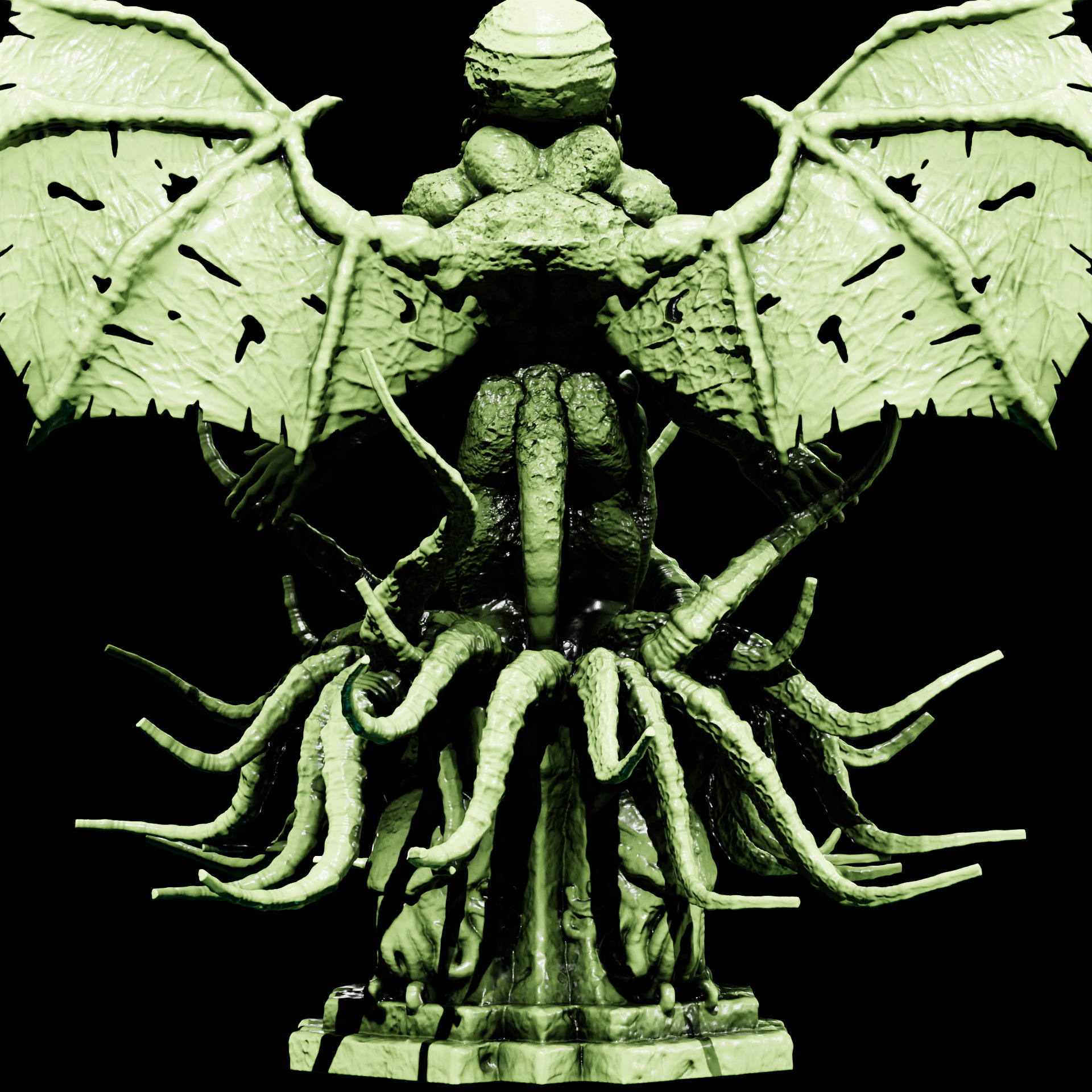 CTHULHU - ANCIENT ONE STATUE - ELDRITCH FIGURE FOR 3D PRINTING 3D print model_3