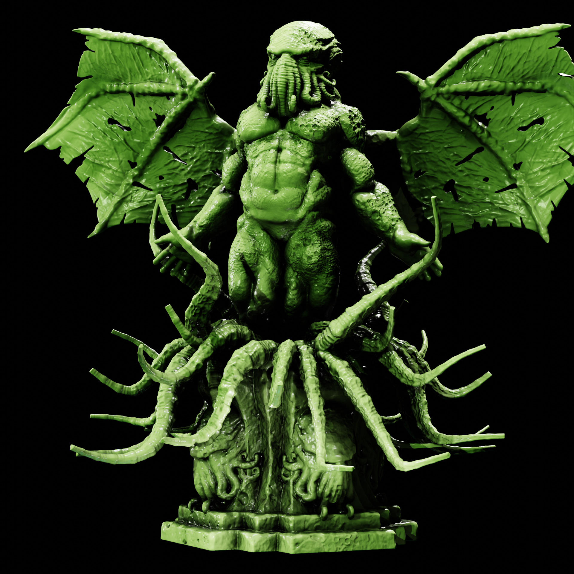 CTHULHU - ANCIENT ONE STATUE - ELDRITCH FIGURE FOR 3D PRINTING 3D print model_19