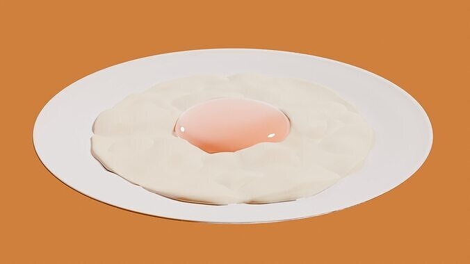 Fried egg Free 3D model