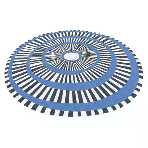 Custom made blue white round sun rug carpet
