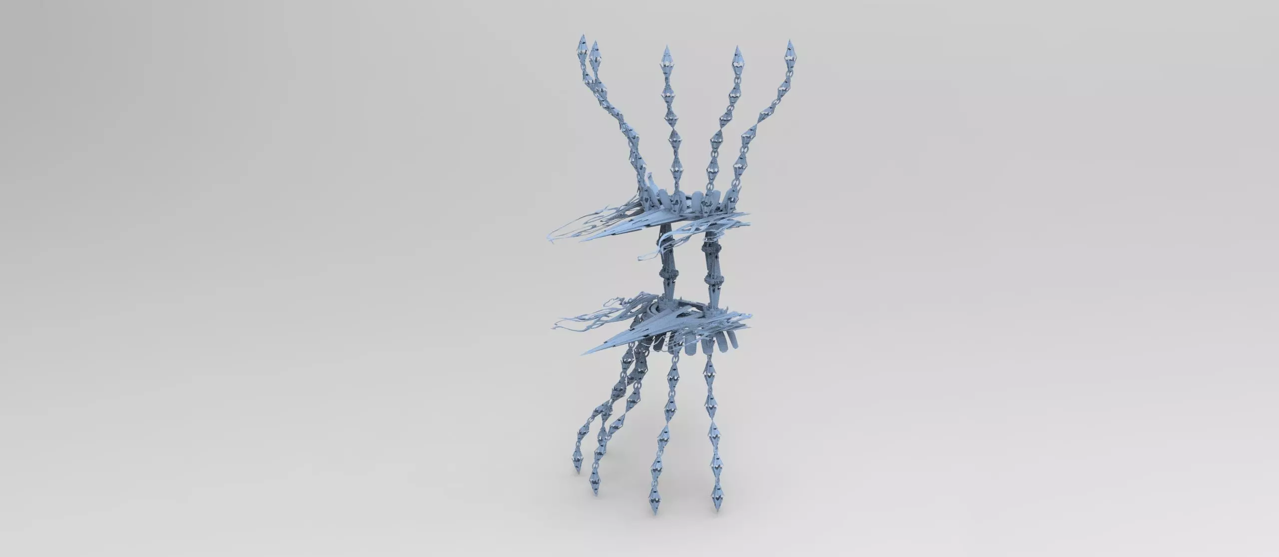 Sci fi squid gate particle accelerator whip chains Low-poly 3D model_0