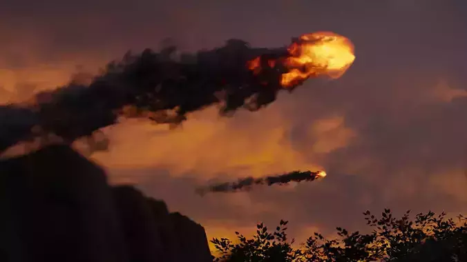 Animated Vdb Fire Trail - 124 Frames - Loopable 3D model