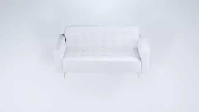 Low Poly White Luxury Modernist Sofa - Stylized Static Model