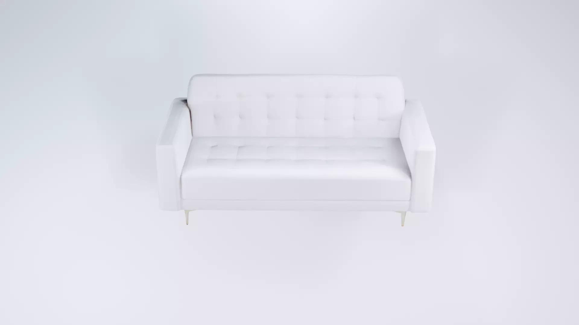Low Poly White Luxury Modernist Sofa - Stylized Static Model 3D model_0