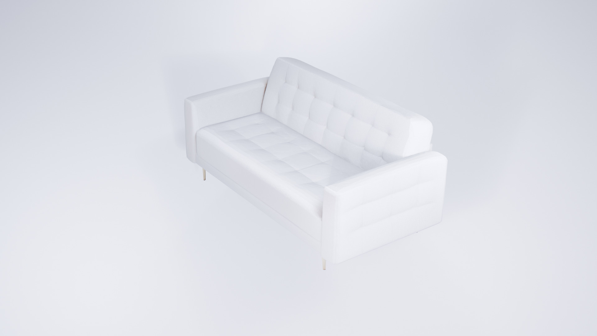 Low Poly White Luxury Modernist Sofa - Stylized Static Model 3D model_2