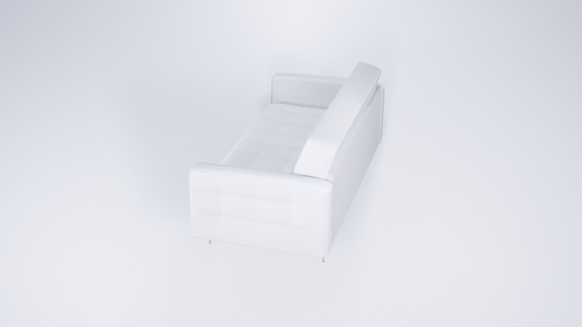 Low Poly White Luxury Modernist Sofa - Stylized Static Model 3D model_3