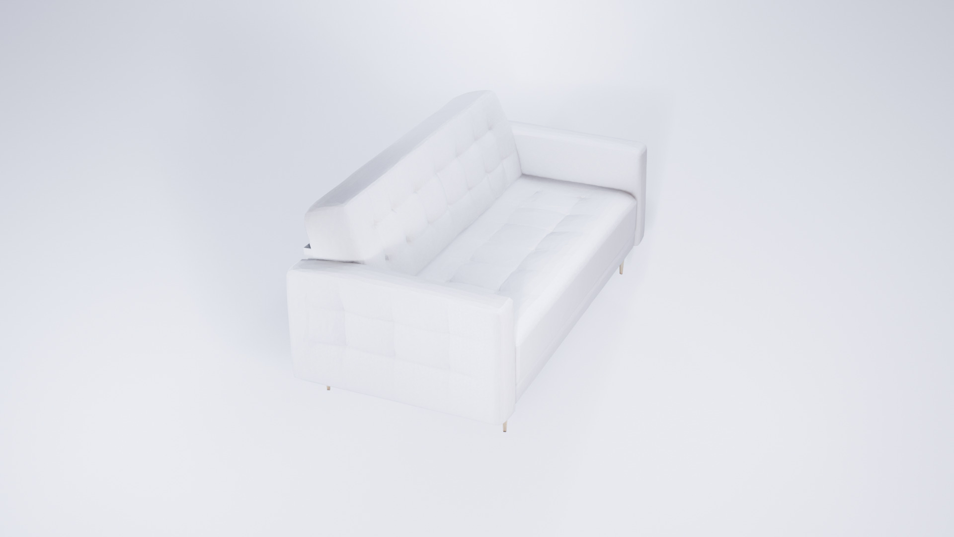 Low Poly White Luxury Modernist Sofa - Stylized Static Model 3D model_6