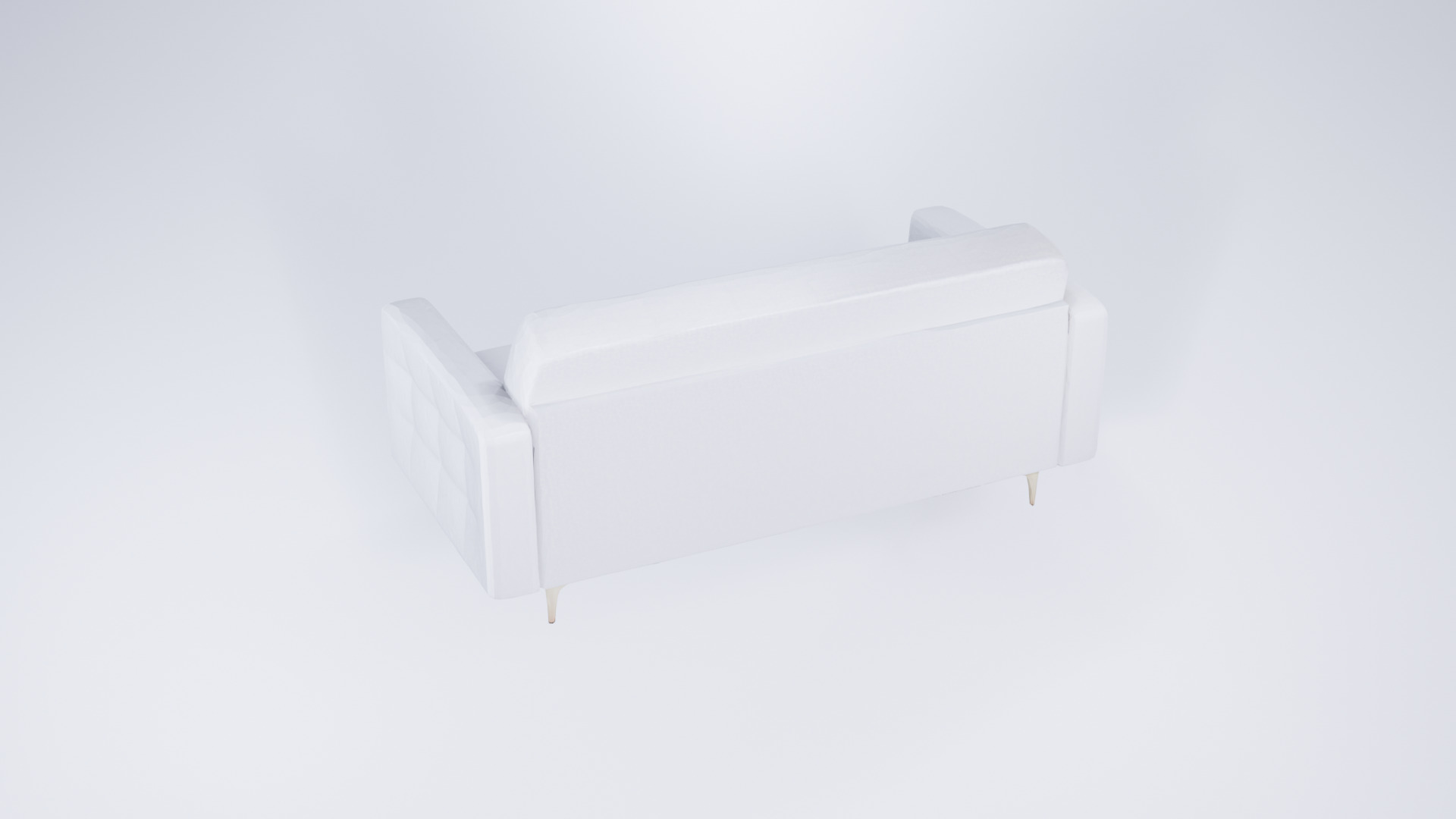 Low Poly White Luxury Modernist Sofa - Stylized Static Model 3D model_1