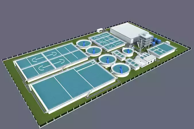 Water and Sewage Treatment Plants 3D model