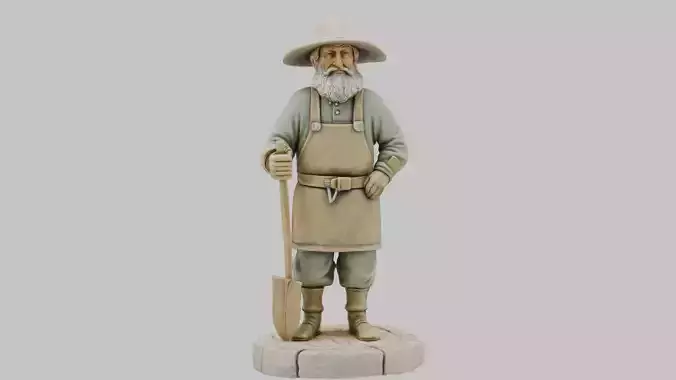 Medieval Peasant Figurine 3D Model