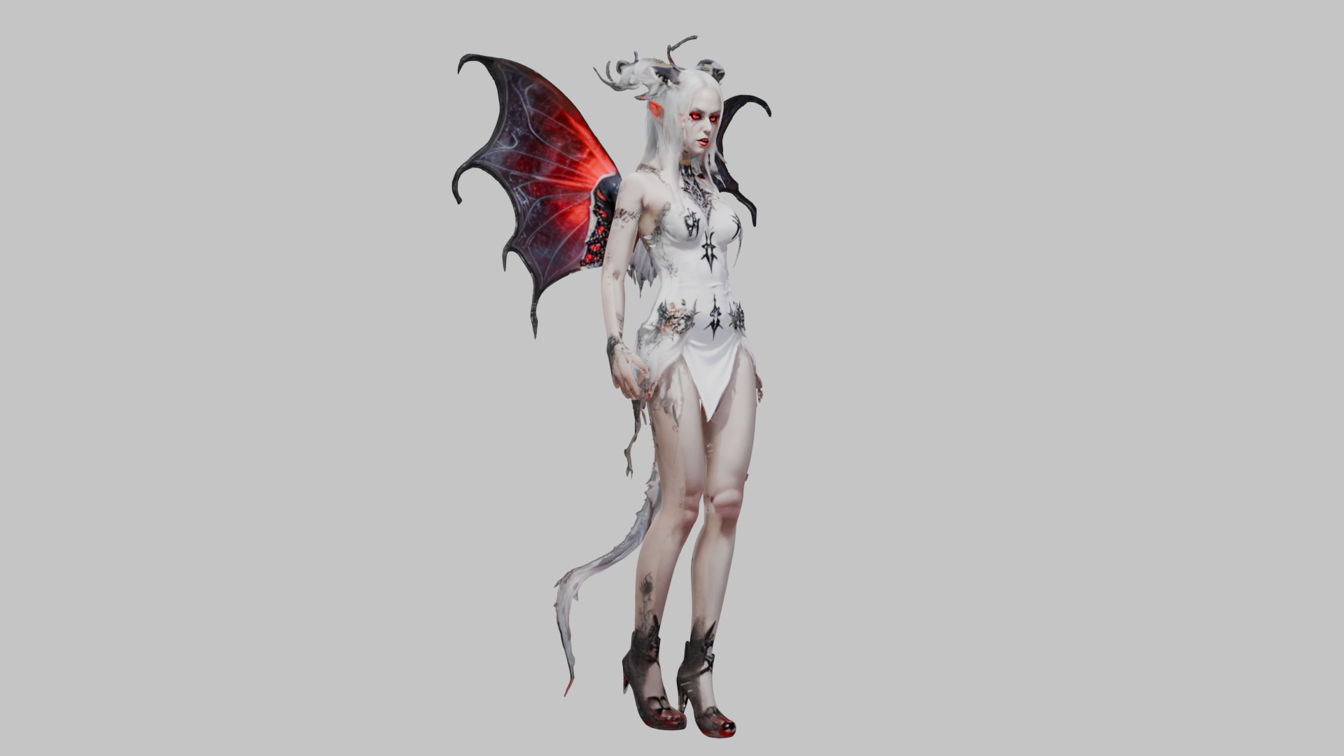 Fantasy Demonic Fairy 3D Model Low-poly 3D model_1