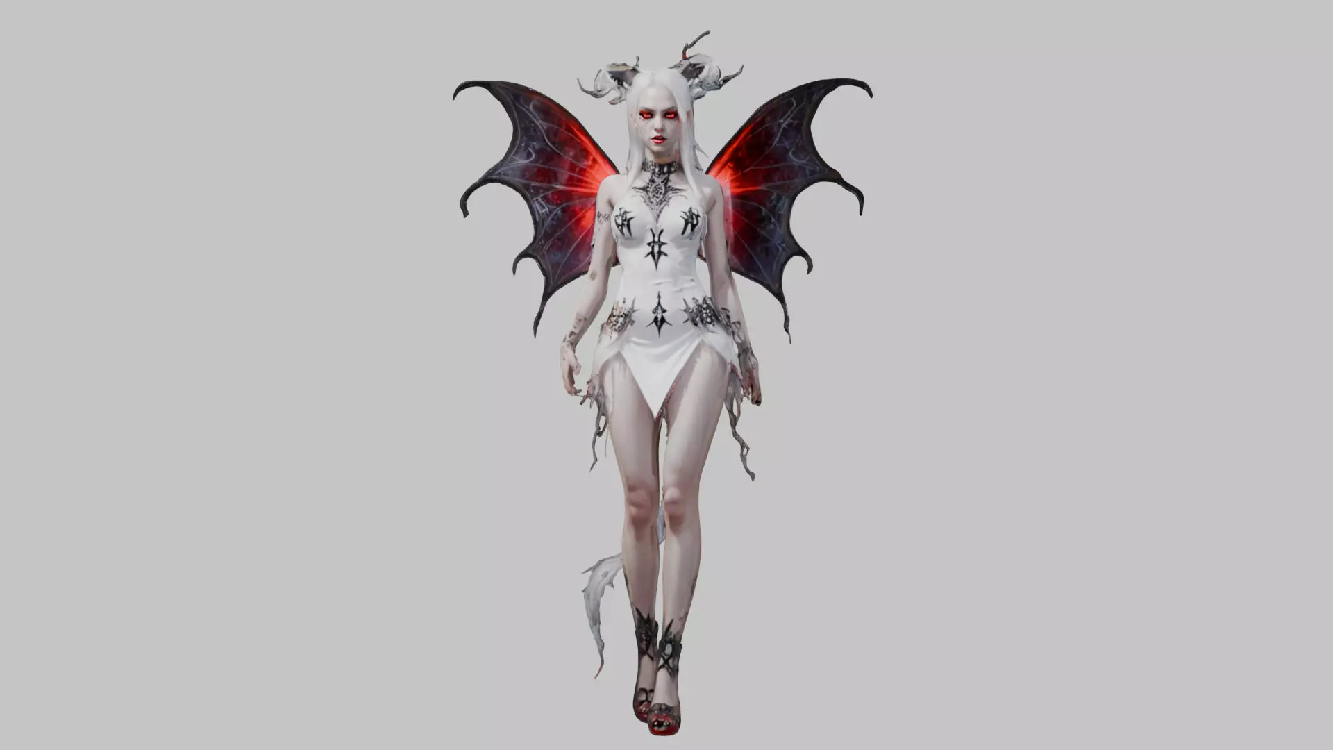 Fantasy Demonic Fairy 3D Model Low-poly 3D model_0