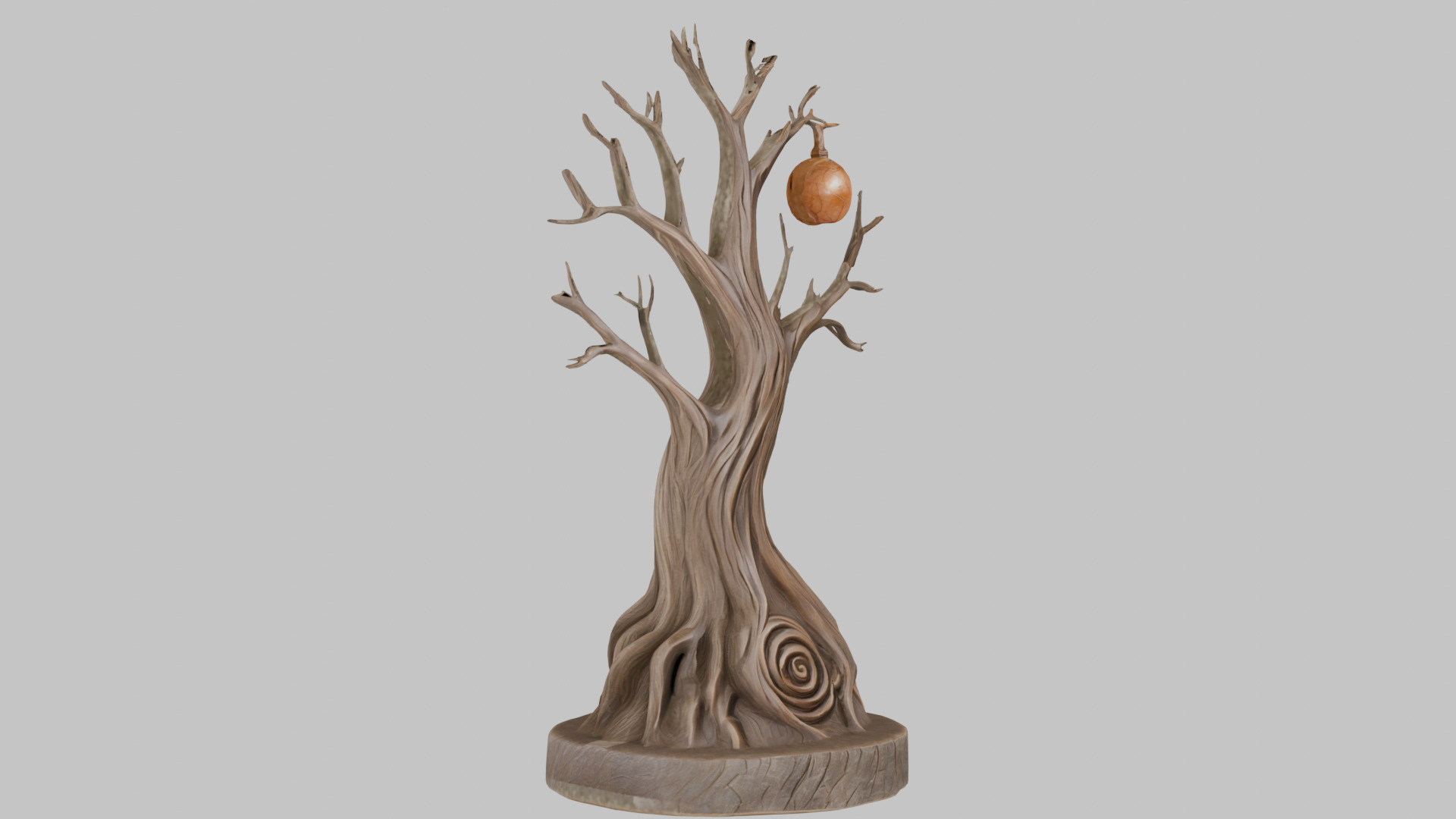 Stylized Tree with Nest 3D Model Low-poly 3D model_1