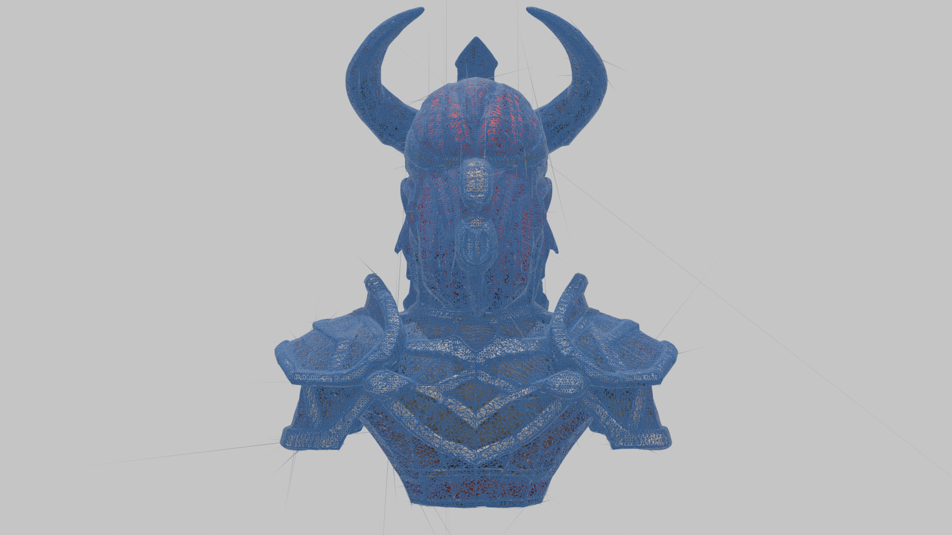 Female Warrior with Horned Helmet Low-poly 3D model_13