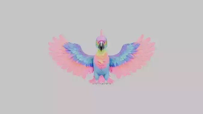 Psychedelic Trippy Bird Low-poly 3D model