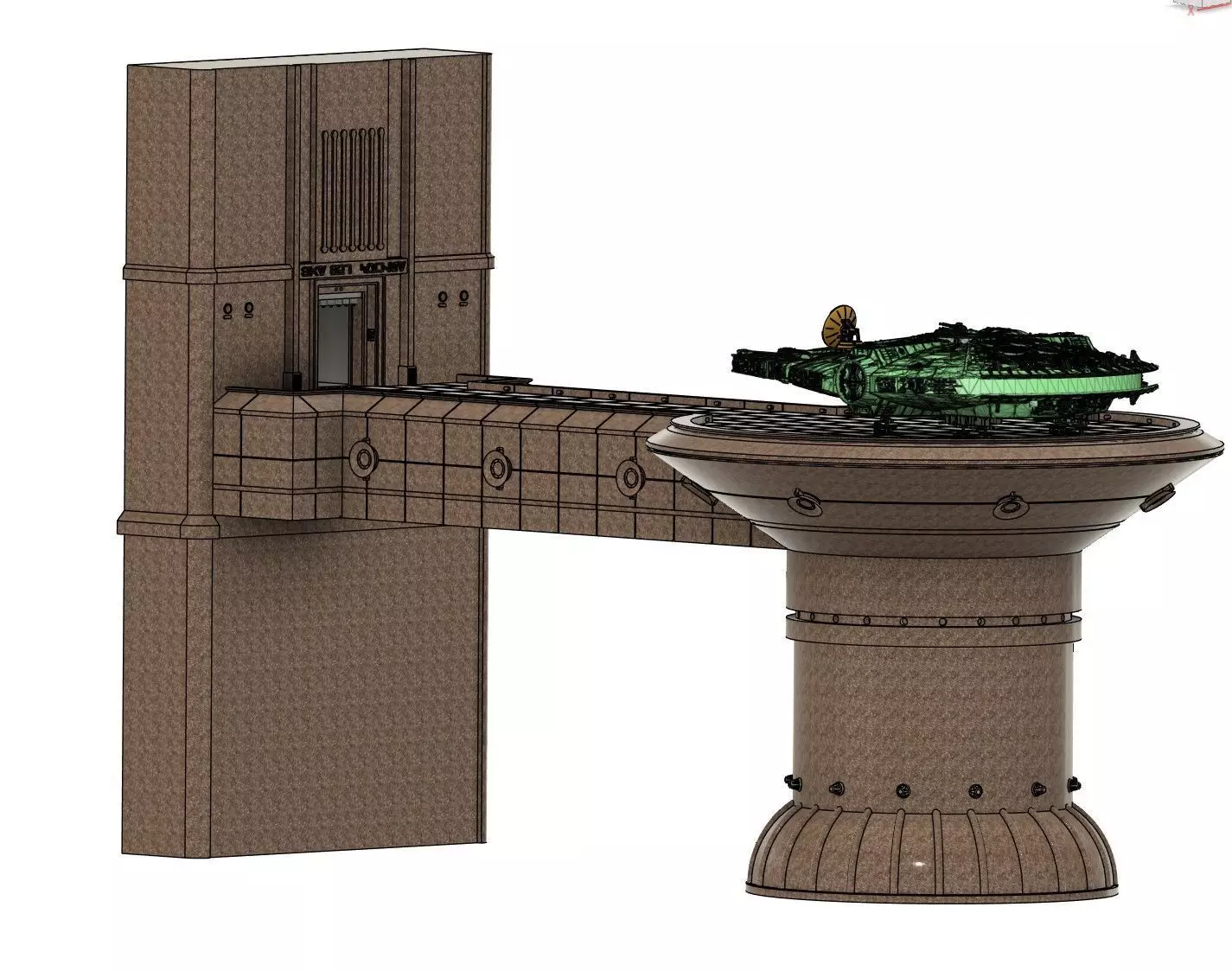 CITY IN THE CLOUDS LANDING BAY DIORAMA 3D print model_0