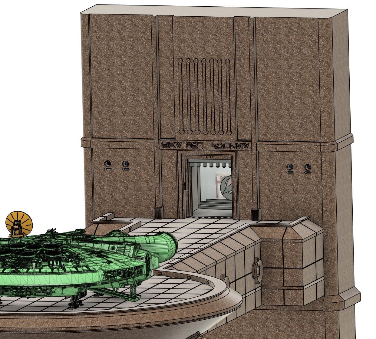 CITY IN THE CLOUDS LANDING BAY DIORAMA 3D print model_2