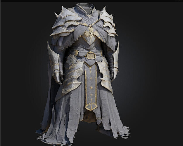 Shadow Knight Armor  3D Model of Dark and Powerful Armor 3D model