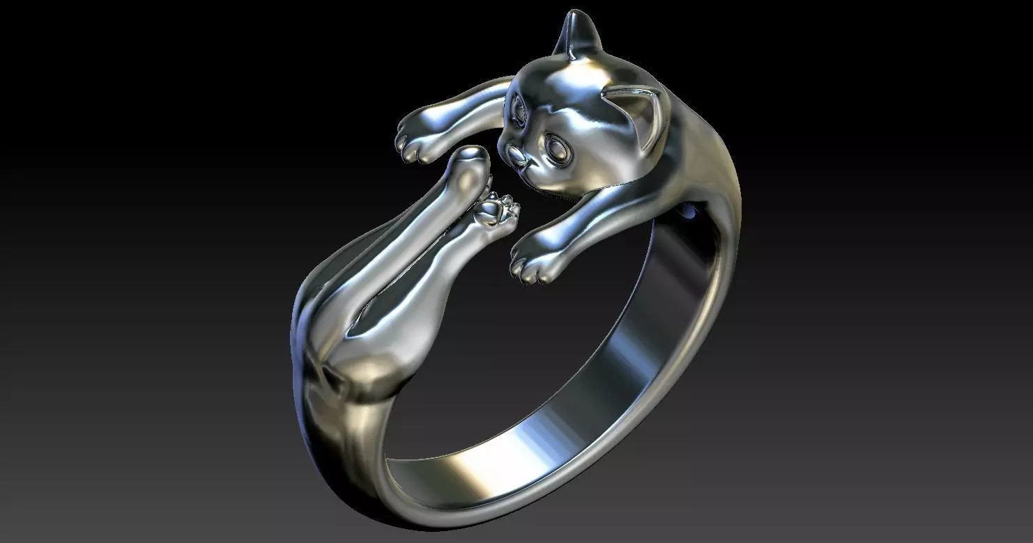Cute Cat Ring 3D print model