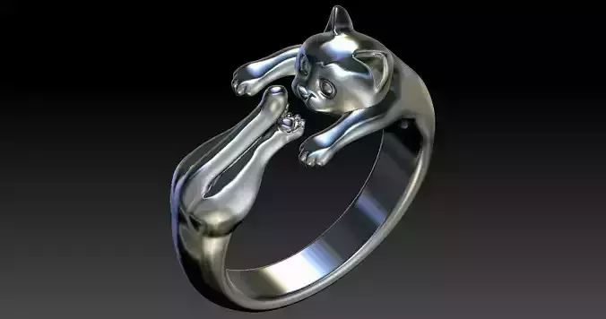 Cute Cat Ring  3D print model
