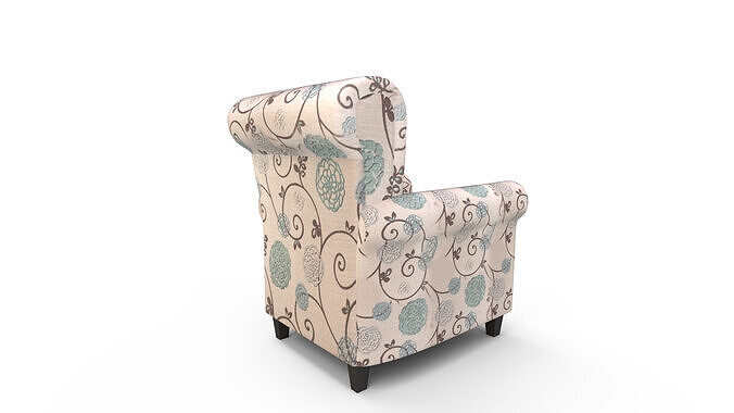 Atwater Wide Polyester Armchair 3D model 5