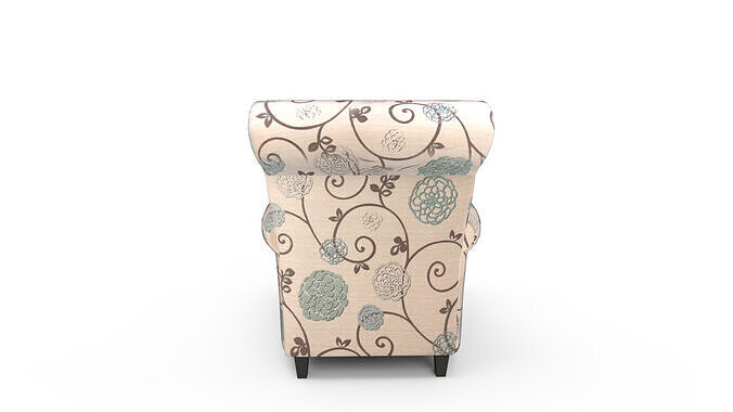 Atwater Wide Polyester Armchair 3D model 4