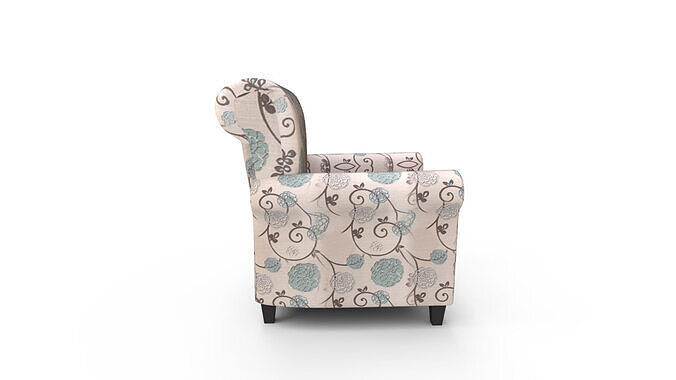 Atwater Wide Polyester Armchair 3D model 6