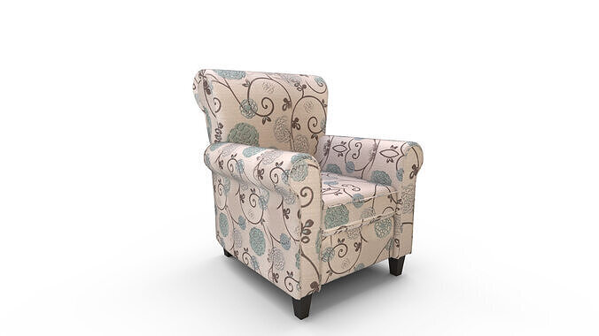 Atwater Wide Polyester Armchair 3D model 7