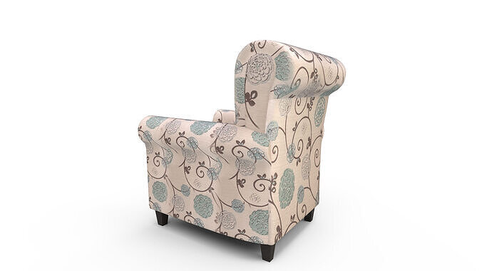Atwater Wide Polyester Armchair 3D model 3