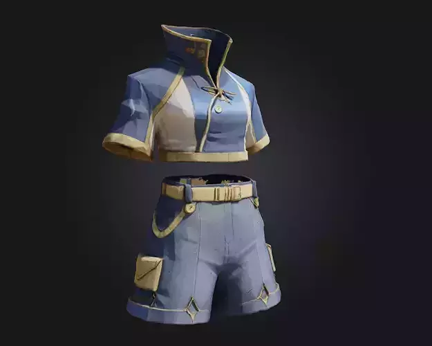 Blue Adventurer Outfit  Rugged Charm for Brave Explorers