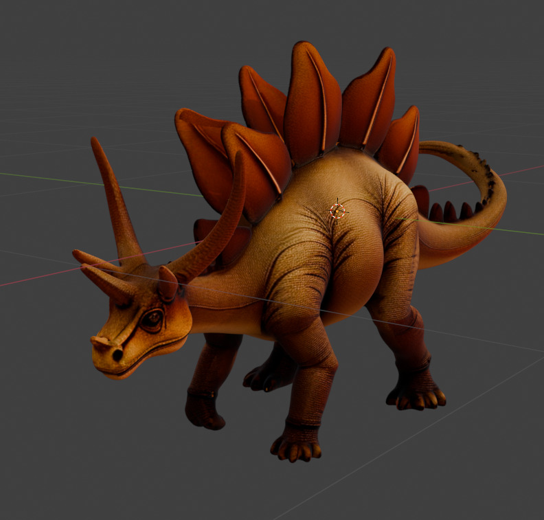 Stegosaurus 3D Model Pack Stylized Dinosaurs for Game  3D model_4