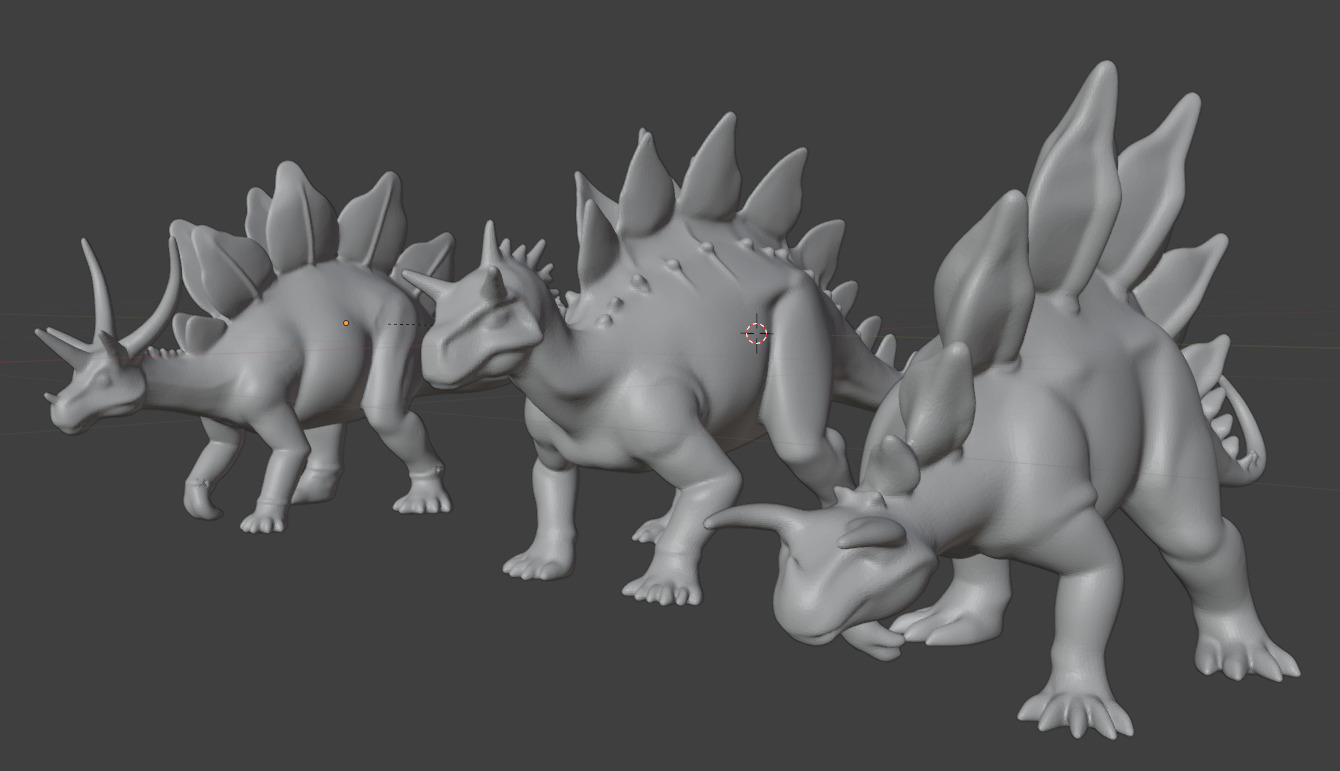 Stegosaurus 3D Model Pack Stylized Dinosaurs for Game  3D model_8
