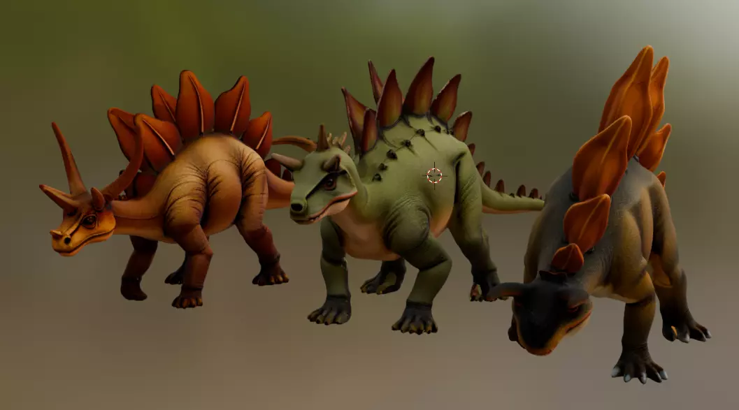 Stegosaurus 3D Model Pack Stylized Dinosaurs for Game  3D model_0