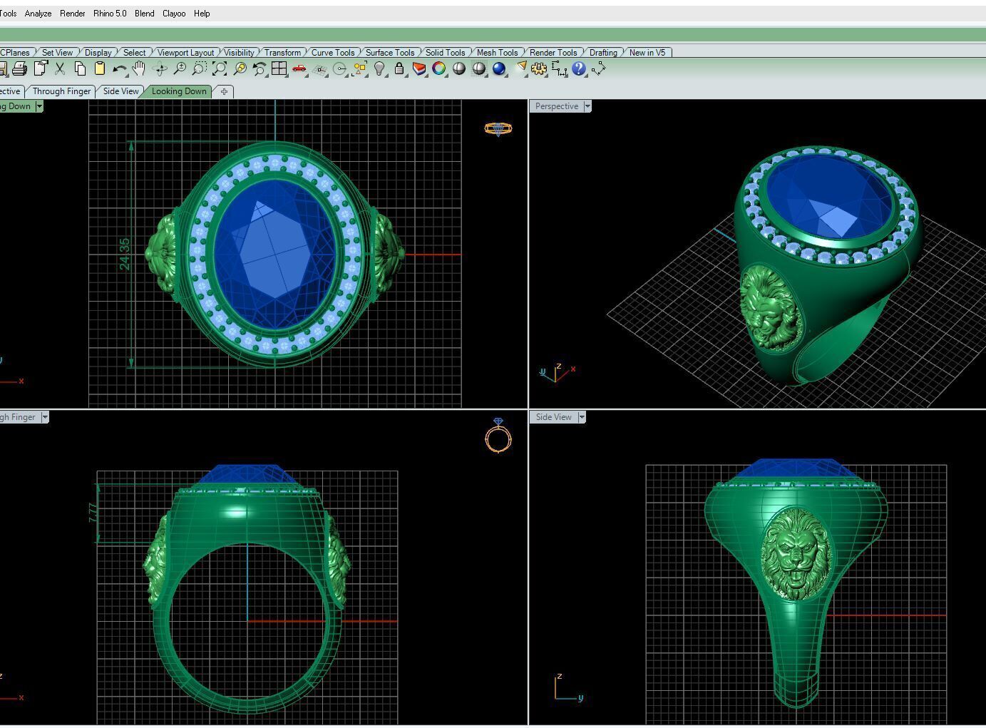 lion ring Free 3D print model_1