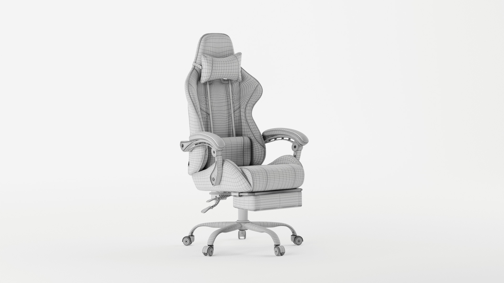 GTRACING Gaming Chair with Adjustable Headrest 3D model_11