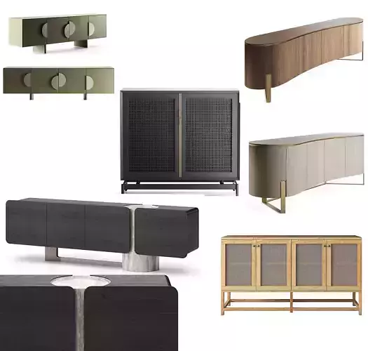 3D Model Combo Modern Sideboard Set