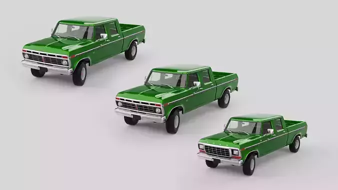 Pickup F250 Crew Cab Mk2 1973 1976 1978 3D model