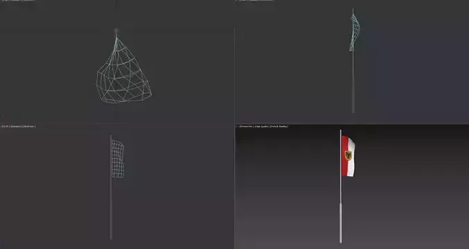 Dynamic Flag - Animated Low-poly 3D model