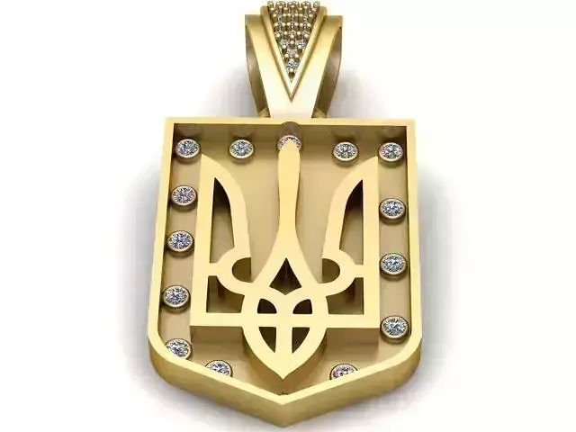 Tryzub PANDANT 3D PRINTABLE MODAL 