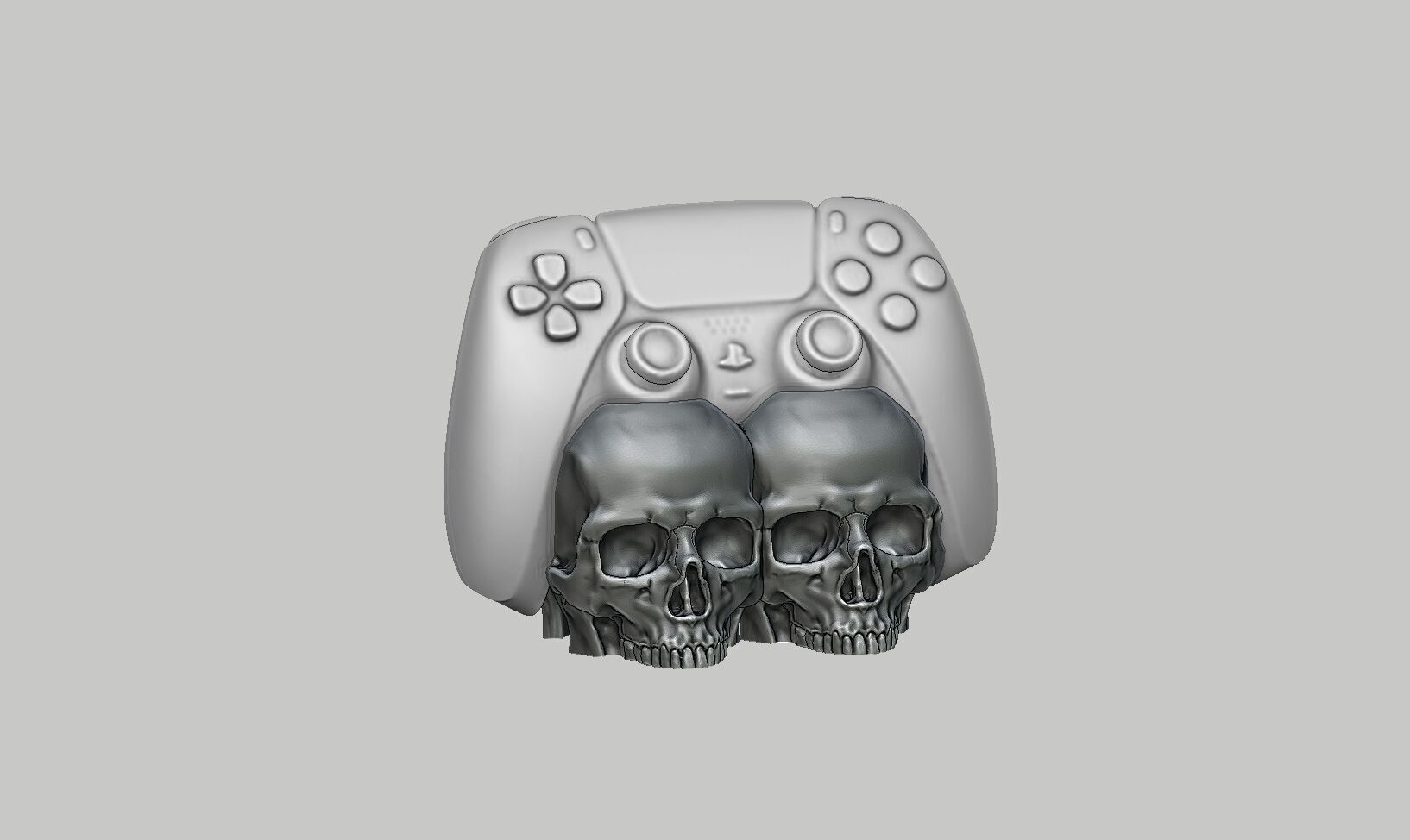 Skull Ps5 controller stand Skull ps5controller holder 3D print model_4