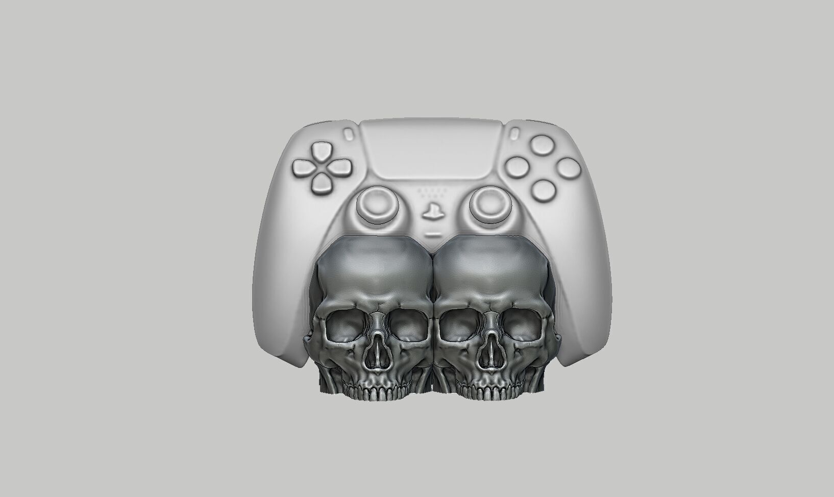 Skull Ps5 controller stand Skull ps5controller holder 3D print model_9