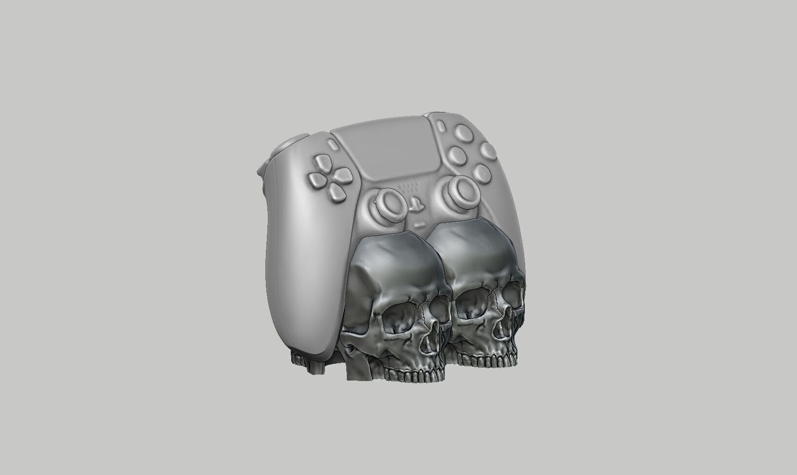 Skull Ps5 controller stand Skull ps5controller holder 3D print model_5