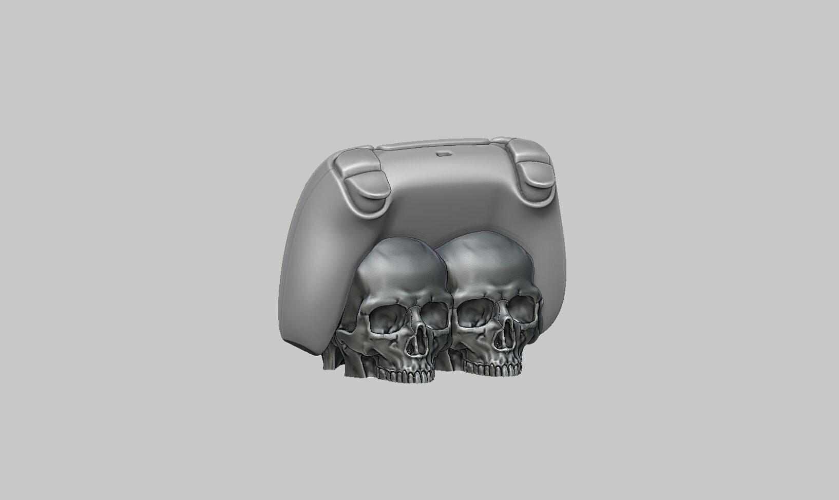 Skull Ps5 controller stand Skull ps5controller holder 3D print model_6